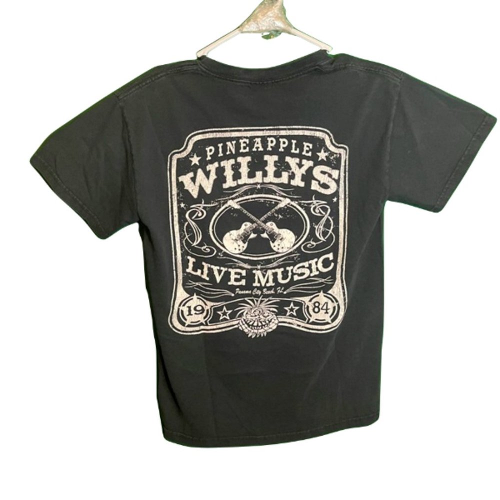 Pineapple Willys Live Music Panama Beach Florida Black Tshirt Size Small